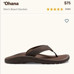 Olukai 'Ohana Men's Beach Sandals in Dark Java/ ray Size 14